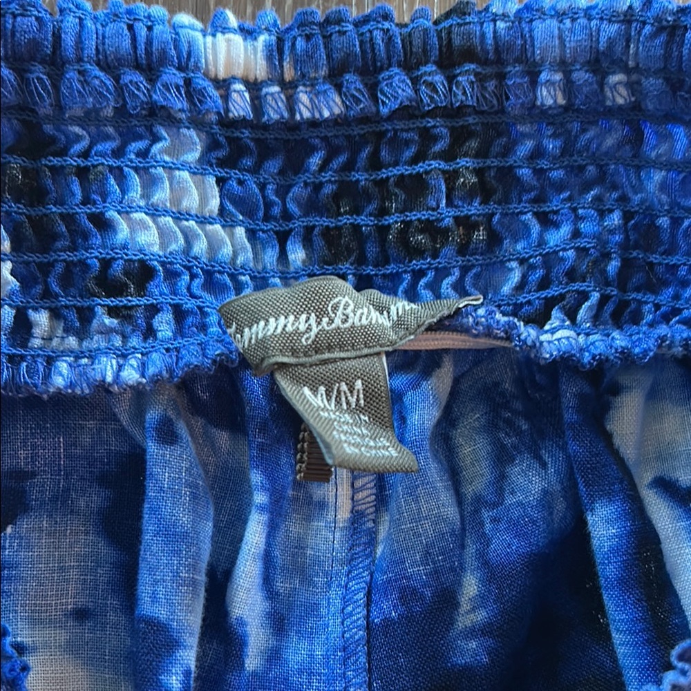 Tommy Bahama Blue and White Linen Palazzo Pants - Picture 3 of 7